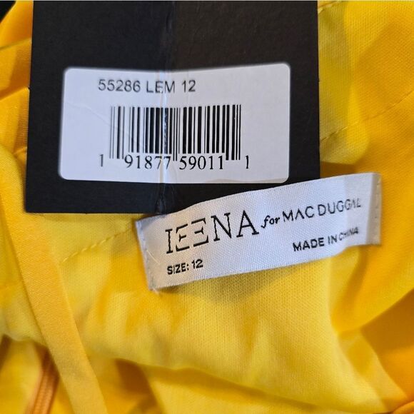 Mac Duggal ONE SHOULDER RUFFLE MINI DRESS NWOT size 12 Lemon Yellow (55286) - Picture 6 of 6